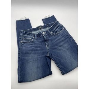 Lucky Brand Lolita Super Skinny Jeans Women's 6/28 Blue 5-Pocket Raw Hem